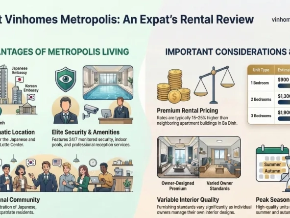Pros and Cons of Living at Vinhomes Metropolis Hanoi – Honest Expat Rental Review