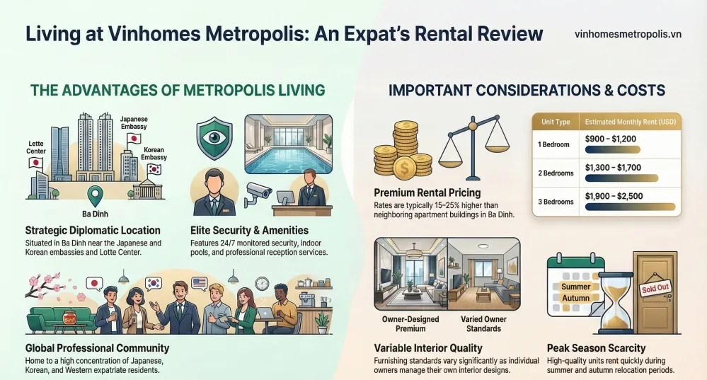 Pros and Cons of Living at Vinhomes Metropolis Hanoi – Honest Expat Rental Review