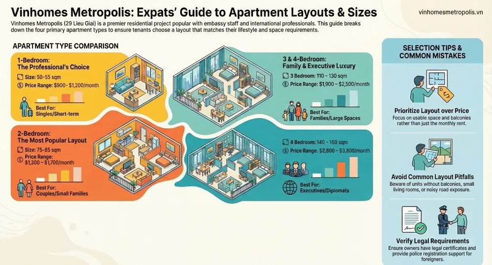 Vinhomes Metropolis Apartment Floor Plans – Sizes, Layouts & Rental ...