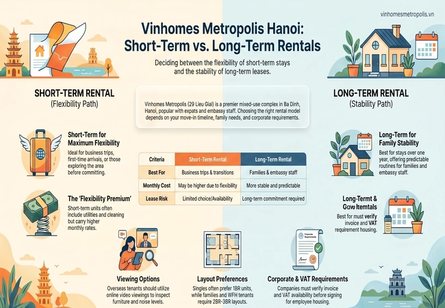 Short-Term vs Long-Term Vinhomes Metropolis Apartment Rental Guide