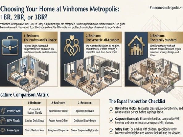 Vinhomes Metropolis Apartment for Rent: 1BR vs 2BR vs 3BR Guide